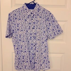 Men’s Medium White and Navy Next Button Down Shirt